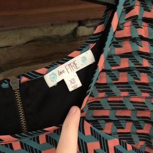 Pink and blue patterned dress